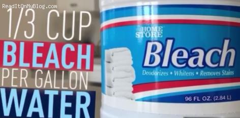 Diluted bleach can be the perfect homemade disinfectant to wipe clean and disinfect everything in your house