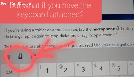 Dictating on a Surface tablet is easy but what happens to the microphone button when the keyboard is attached?