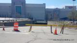 The lower parking lot at the Palisades Mall is closed off amid coronavirus pandemic
