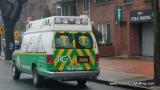 RCA service ambulance standing by in front of Atria Riverdale assisted living facility in the Bronx