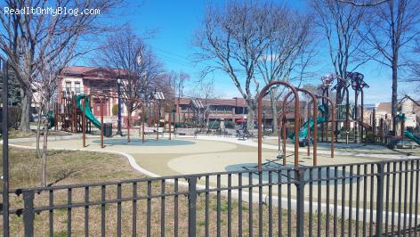 There are no children playing at this playground on Lincoln Avenue in New Rochelle New York