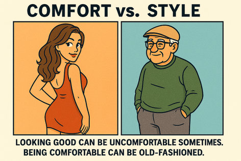 Looking good can be uncomfortable sometimes, and being comfortable can be old fashioned Looking good can be uncomfortable sometimes, and being comfortable can be old fashioned